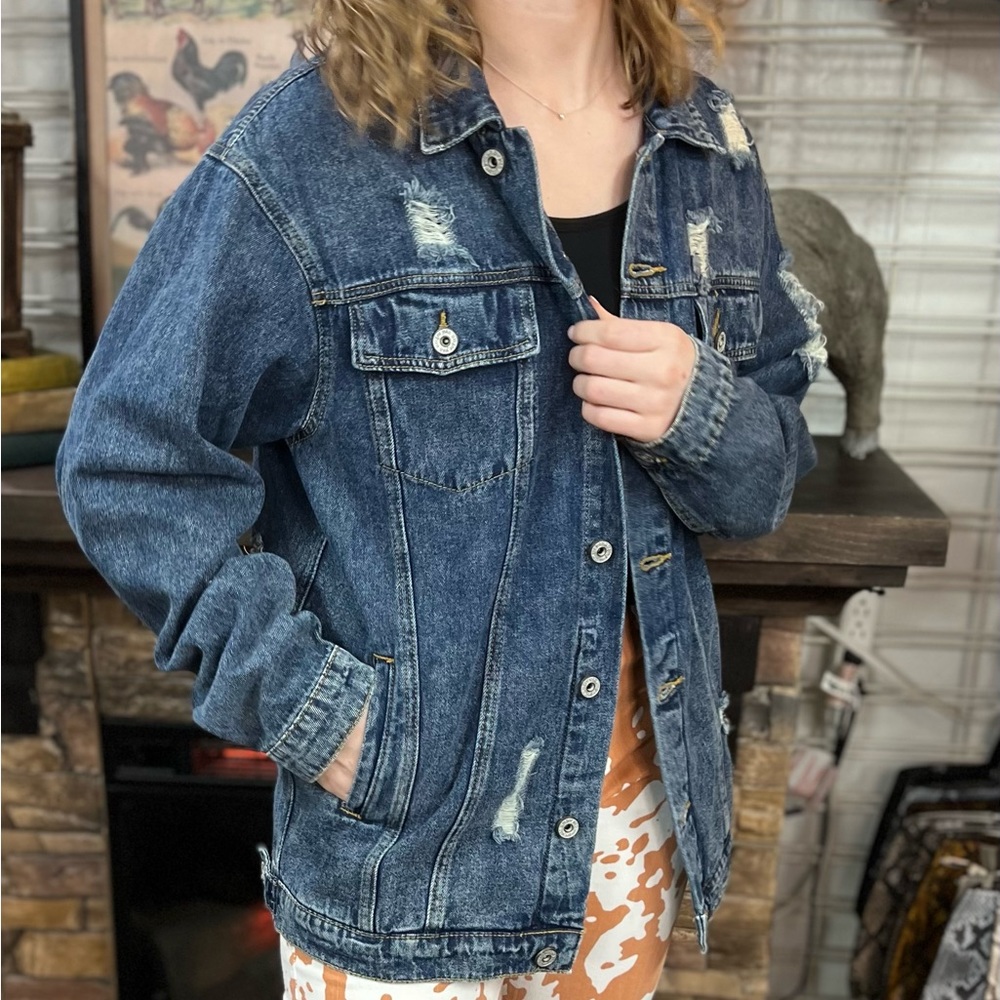 Umgee Distressed Denim Jacket